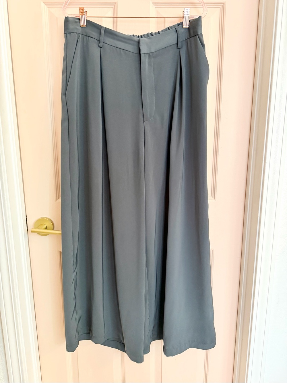 Grey wide leg casual slacks